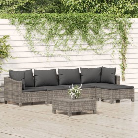 6-teiliges Gartenmöbel-Set und graue synthetische Rattankissen von vidaXL, Gartensets - Ref: Foro24-3187271, Preis: 373,99 €,...