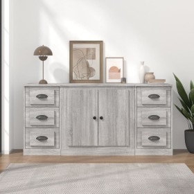 Sideboards 3 pieces Sonoma gray plywood by vidaXL, Sideboards - Ref: Foro24-3185237, Price: 218,91 €, Discount: %