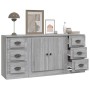 Aparadores 3 piezas madera contrachapada gris Sonoma de vidaXL, Aparadores - Ref: Foro24-3185237, Precio: 218,60 €, Descuento: %