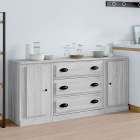 Sideboards 3 Stück Sonoma graues Sperrholz von vidaXL, Sideboards - Ref: Foro24-3185253, Preis: 176,03 €, Rabatt: %