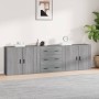 3-teilige Sideboards Sperrholz Sonoma grau von vidaXL, Sideboards - Ref: Foro24-3185405, Preis: 250,45 €, Rabatt: %