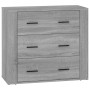 Sideboards 3 pieces plywood gray Sonoma by vidaXL, Sideboards - Ref: Foro24-3185405, Price: 250,45 €, Discount: %