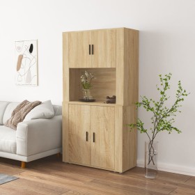 Tall oak-colored plywood sideboard by vidaXL, Sideboards - Ref: Foro24-3185354, Price: 168,29 €, Discount: %