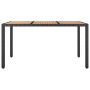 Black PE rattan garden table and solid acacia wood surface by vidaXL, Garden tables - Ref: Foro24-319551, Price: 162,45 €, Di...