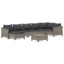 8-piece garden furniture set and gray synthetic rattan cushions by vidaXL, Garden sets - Ref: Foro24-3187294, Price: 595,99 €...