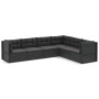 Set muebles de jardín 6 piezas y cojines ratán sintético negro de vidaXL, Conjuntos de jardín - Ref: Foro24-3187131, Precio: ...