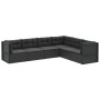 Set muebles de jardín 6 piezas y cojines ratán sintético negro de vidaXL, Conjuntos de jardín - Ref: Foro24-3187131, Precio: ...