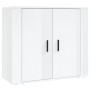 Aparador alto madera contrachapada blanco brillo de vidaXL, Aparadores - Ref: Foro24-3185361, Precio: 152,12 €, Descuento: %