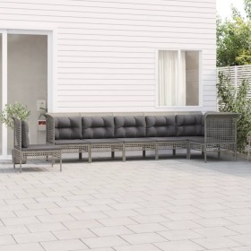 7-piece garden furniture set and gray synthetic rattan cushions by vidaXL, Garden sets - Ref: Foro24-3187526, Price: 343,99 €...