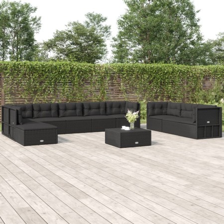 Gartenmöbel-Set 10 Stück schwarze synthetische Rattankissen von vidaXL, Gartensets - Ref: Foro24-3187168, Preis: 882,90 €, Ra...