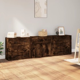 3-teilige Sideboards aus geräuchertem Eichensperrholz von vidaXL, Sideboards - Ref: Foro24-3185428, Preis: 251,09 €, Rabatt: %