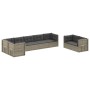 Set de muebles de jardín 8 pzas y cojines ratán sintético gris de vidaXL, Conjuntos de jardín - Ref: Foro24-3187227, Precio: ...