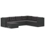 Set de muebles de jardín y cojines 7 pzas ratán sintético negro de vidaXL, Conjuntos de jardín - Ref: Foro24-3187120, Precio:...