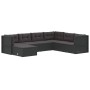 Set de muebles de jardín y cojines 7 pzas ratán sintético negro de vidaXL, Conjuntos de jardín - Ref: Foro24-3187120, Precio:...