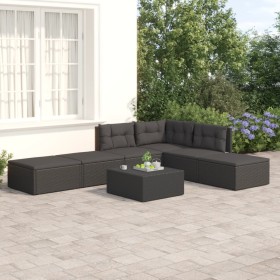 6-piece garden furniture set and black synthetic rattan cushions by vidaXL, Garden sets - Ref: Foro24-3187116, Price: 431,99 ...