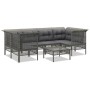 Set de muebles de jardín 7 pzas y cojines ratán sintético gris de vidaXL, Conjuntos de jardín - Ref: Foro24-3187478, Precio: ...