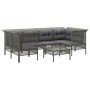 Set de muebles de jardín 7 pzas y cojines ratán sintético gris de vidaXL, Conjuntos de jardín - Ref: Foro24-3187478, Precio: ...