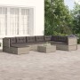 8-piece garden furniture set and gray synthetic rattan cushions by vidaXL, Garden sets - Ref: Foro24-3187205, Price: 746,45 €...