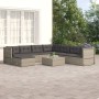 Set de muebles de jardín 8 pzas y cojines ratán sintético gris de vidaXL, Conjuntos de jardín - Ref: Foro24-3187207, Precio: ...