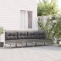 4-piece garden furniture set and gray synthetic rattan cushions by vidaXL, Garden sets - Ref: Foro24-3187471, Price: 186,91 €...