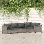 5-teiliges Gartenmöbel-Set und Kissen synthetisches Rattangrau von vidaXL, Gartensets - Ref: Foro24-3187274, Preis: 367,62 €,...