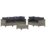 Set de muebles de jardín 6 pzas y cojines ratán sintético gris de vidaXL, Conjuntos de jardín - Ref: Foro24-3187265, Precio: ...