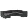 Set de muebles de jardín y cojines 7 pzas ratán sintético negro de vidaXL, Conjuntos de jardín - Ref: Foro24-3187132, Precio:...