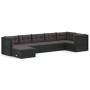 Set de muebles de jardín y cojines 7 pzas ratán sintético negro de vidaXL, Conjuntos de jardín - Ref: Foro24-3187115, Precio:...