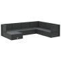 Set de muebles de jardín y cojines 7 pzas ratán sintético negro de vidaXL, Conjuntos de jardín - Ref: Foro24-3187132, Precio:...