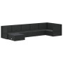 Set de muebles de jardín y cojines 7 pzas ratán sintético negro de vidaXL, Conjuntos de jardín - Ref: Foro24-3187115, Precio:...