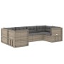 6-teiliges Gartenmöbel-Set und graue synthetische Rattankissen von vidaXL, Gartensets - Ref: Foro24-3187246, Preis: 441,35 €,...