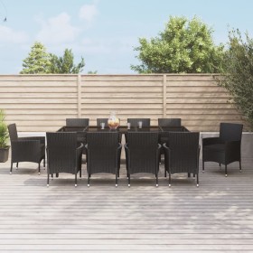 11-piece garden dining set with black synthetic rattan cushions by vidaXL, Garden sets - Ref: Foro24-3187331, Price: 817,52 €...