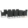 Set de comedor jardín 11 pzas con cojines ratán sintético negro de vidaXL, Conjuntos de jardín - Ref: Foro24-3187331, Precio:...