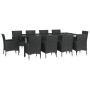 Set de comedor jardín 11 pzas con cojines ratán sintético negro de vidaXL, Conjuntos de jardín - Ref: Foro24-3187331, Precio:...