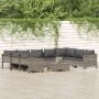 Set de muebles de jardín 10 pzas y cojines ratán sintético gris de vidaXL, Conjuntos de jardín - Ref: Foro24-3187305, Precio:...