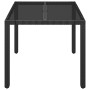 Garden table glass surface PE rattan black 90x90x75 cm by vidaXL, Garden tables - Ref: Foro24-319895, Price: 100,27 €, Discou...