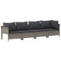 Set de muebles de jardín 10 pzas y cojines ratán sintético gris de vidaXL, Conjuntos de jardín - Ref: Foro24-3187305, Precio:...