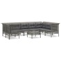 Set de muebles de jardín 9 pzas y cojines ratán sintético gris de vidaXL, Conjuntos de jardín - Ref: Foro24-3187480, Precio: ...