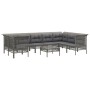 Set de muebles de jardín 9 pzas y cojines ratán sintético gris de vidaXL, Conjuntos de jardín - Ref: Foro24-3187480, Precio: ...