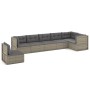 Set de muebles de jardín 7 pzas y cojines ratán sintético gris de vidaXL, Conjuntos de jardín - Ref: Foro24-3187216, Precio: ...