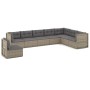 Set de muebles de jardín 8 pzas y cojines ratán sintético gris de vidaXL, Conjuntos de jardín - Ref: Foro24-3187220, Precio: ...