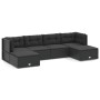 Set muebles de jardín 6 piezas y cojines ratán sintético negro de vidaXL, Conjuntos de jardín - Ref: Foro24-3187151, Precio: ...