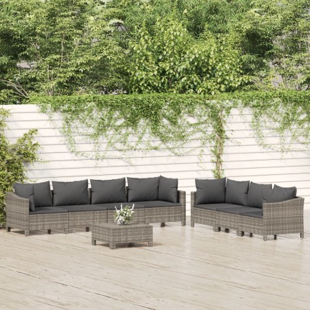 8-piece garden furniture set and gray synthetic rattan cushions by vidaXL, Garden sets - Ref: Foro24-3187267, Price: 589,66 €...