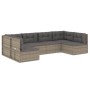 6-teiliges Gartenmöbel-Set und graue synthetische Rattankissen von vidaXL, Gartensets - Ref: Foro24-3187238, Preis: 506,06 €,...