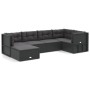 Set muebles de jardín 6 piezas y cojines ratán sintético negro de vidaXL, Conjuntos de jardín - Ref: Foro24-3187130, Precio: ...