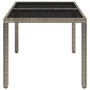 Mesa de jardín superficie de vidrio ratán PE gris 90x90x75 cm de vidaXL, Mesas de jardín - Ref: Foro24-319896, Precio: 103,31...