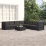 Set de muebles de jardín y cojines 7 pzas ratán sintético negro de vidaXL, Conjuntos de jardín - Ref: Foro24-3187123, Precio:...