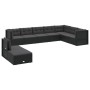 Set de muebles de jardín 9 pzas y cojines ratán sintético negro de vidaXL, Conjuntos de jardín - Ref: Foro24-3187138, Precio:...