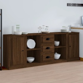 Sideboards 3 Stück Eichenbraunes Sperrholz von vidaXL, Sideboards - Ref: Foro24-3185262, Preis: 164,63 €, Rabatt: %