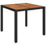 Mesa de jardín superficie de madera ratán PE negro 90x90x75 cm de vidaXL, Mesas de jardín - Ref: Foro24-319897, Precio: 152,9...